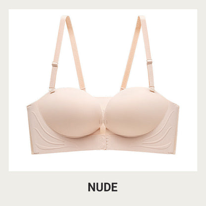 Soutien-gorge Push-up à Fermeture Frontale avec Bretelles Invisibles