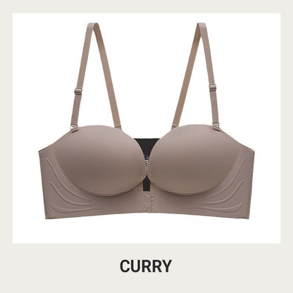 Soutien-gorge Push-up à Fermeture Frontale avec Bretelles Invisibles